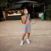 Vestido de polo sin mangas a rayas de piqué petit