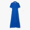 Vestido de punto acanalado con cuello polo para mujer