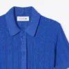 Vestido de punto acanalado con cuello polo para mujer