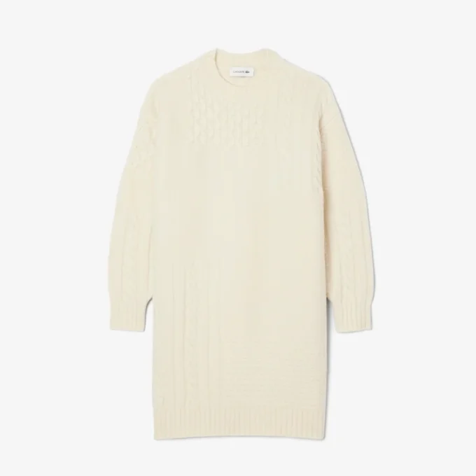 Vestido de punto de lana con efecto patchwork para mujer