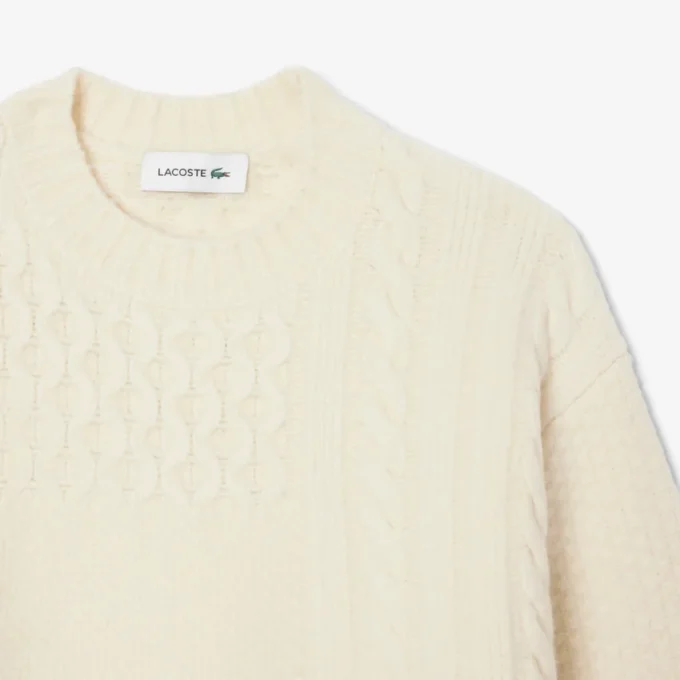 Vestido de punto de lana con efecto patchwork para mujer