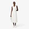 Vestido largo sin mangas con pliegues