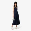 Vestido largo sin mangas con pliegues