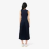 Vestido largo sin mangas con pliegues