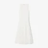Vestido largo sin mangas con pliegues