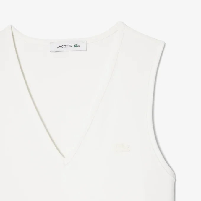 Vestido largo sin mangas con pliegues