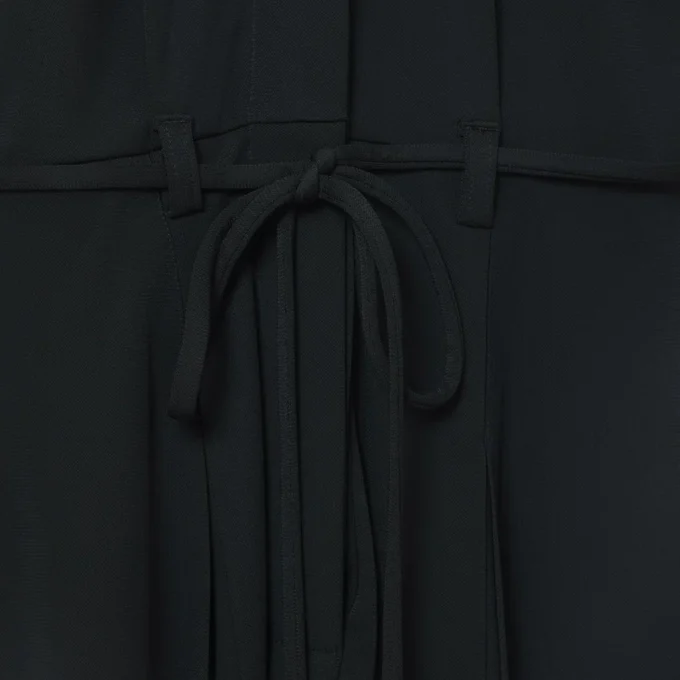 Vestido largo tipo polo plisado de pasarela