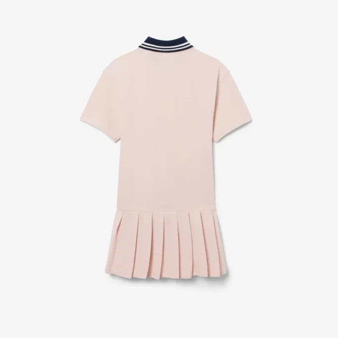 Vestido polo con falda plisada de piqué