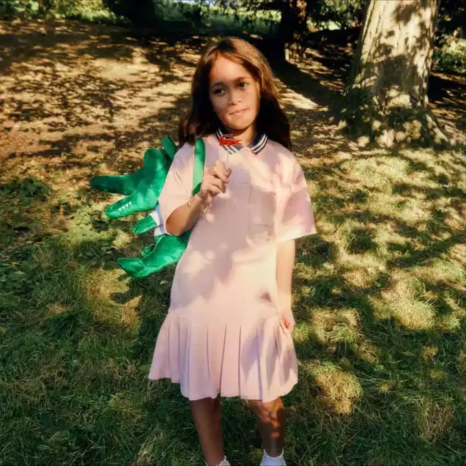 Vestido polo con falda plisada de piqué