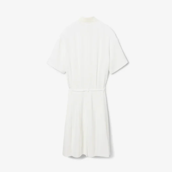 Vestido polo con pliegues y detalles bordados de la pasarela