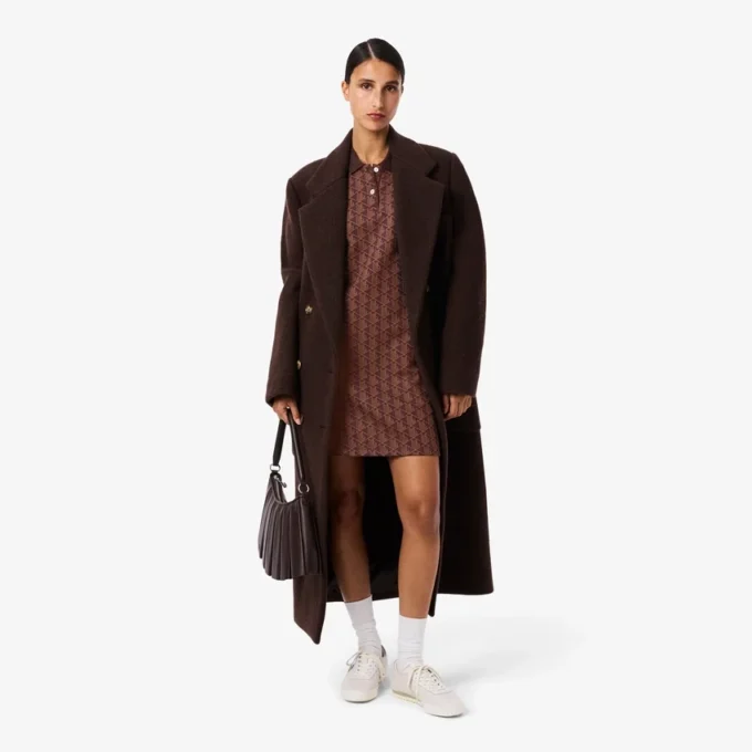 Vestido polo de corte entallado con monograma para mujer