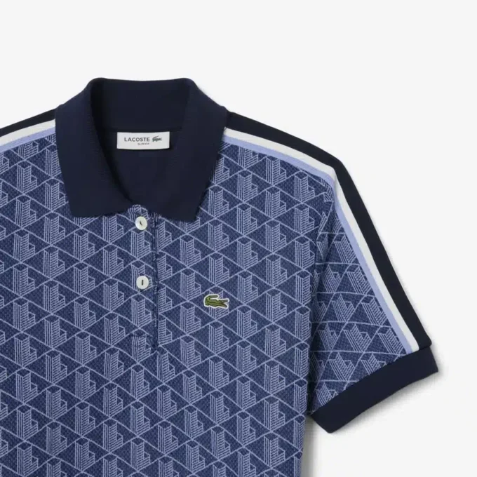 Vestido polo de corte entallado con monograma para mujer