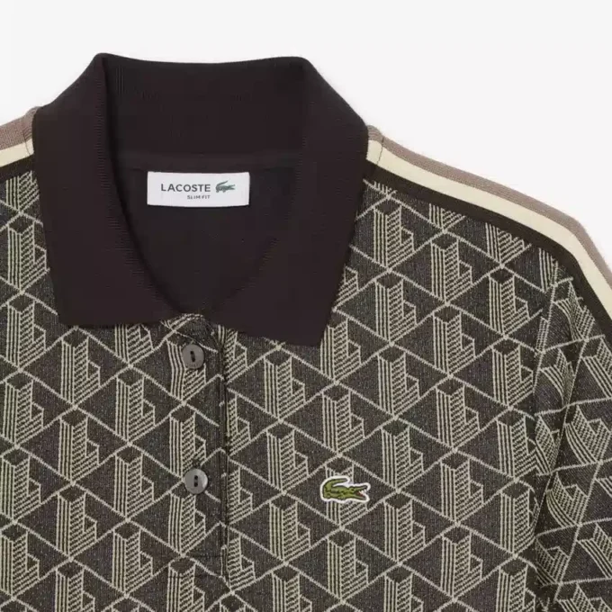 Vestido polo de corte entallado con monograma para mujer