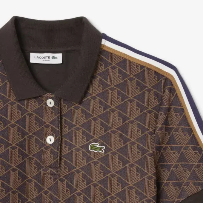 Vestido polo de corte entallado con monograma para mujer