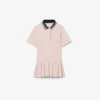 Vestido polo de piqué con falda plisada