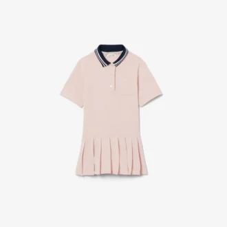 Vestido polo de piqué con falda plisada