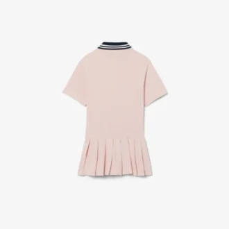 Vestido polo de piqué con falda plisada