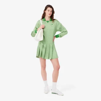 Vestido polo de satén plisado