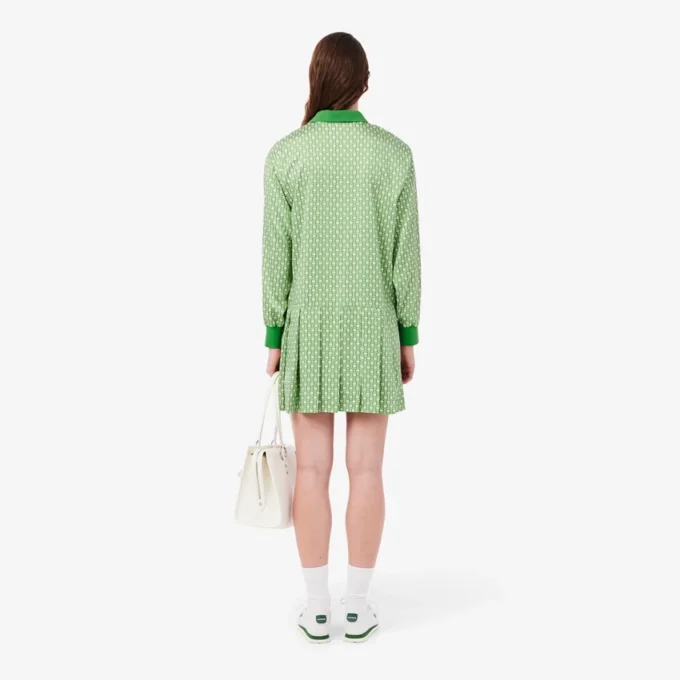 Vestido polo de satén plisado