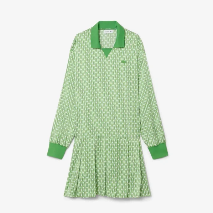 Vestido polo de satén plisado
