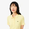 Vestido polo largo de algodón acanalado para mujer