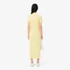 Vestido polo largo de algodón acanalado para mujer