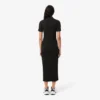 Vestido polo largo de algodón acanalado para mujer