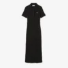 Vestido polo largo de algodón acanalado para mujer