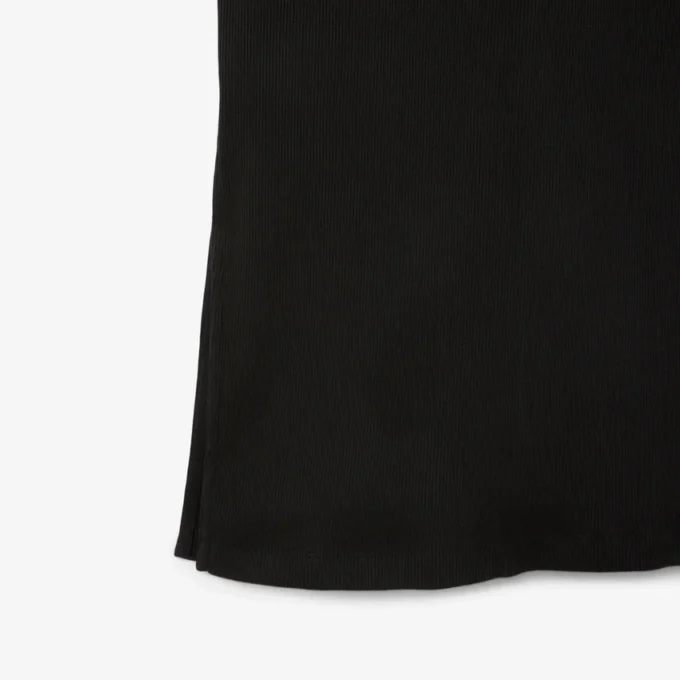 Vestido polo largo de algodón acanalado para mujer