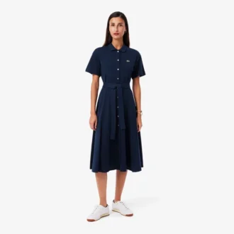 Vestido polo mini acampanado de mujer