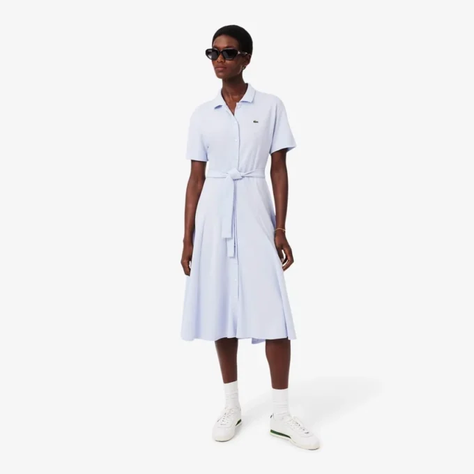 Vestido polo mini acampanado de mujer