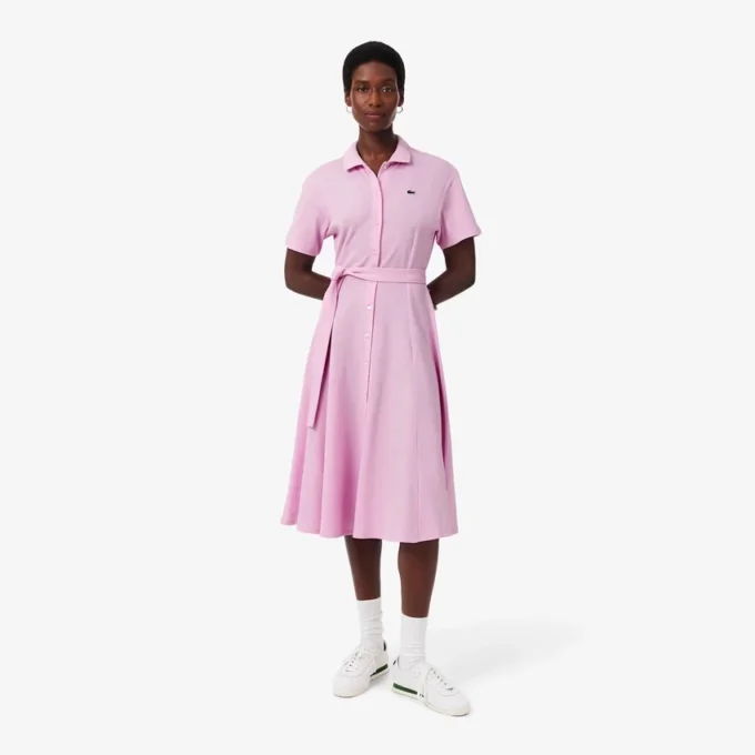 Vestido polo mini acampanado de mujer