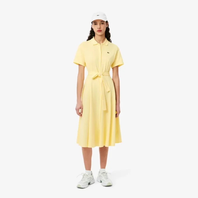 Vestido polo mini acampanado de mujer