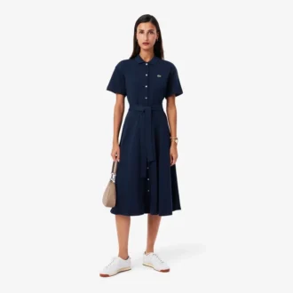 Vestido polo mini acampanado de mujer
