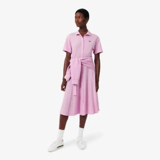 Vestido polo mini acampanado de mujer