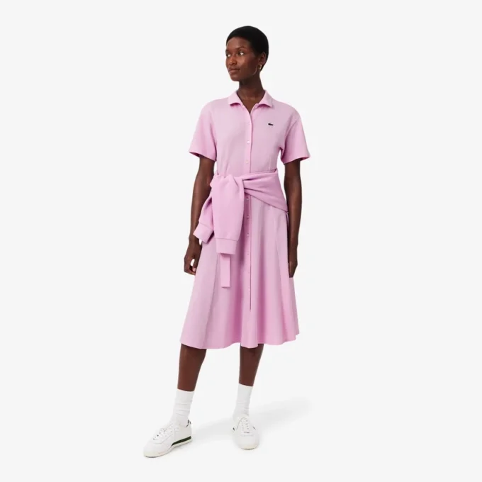 Vestido polo mini acampanado de mujer