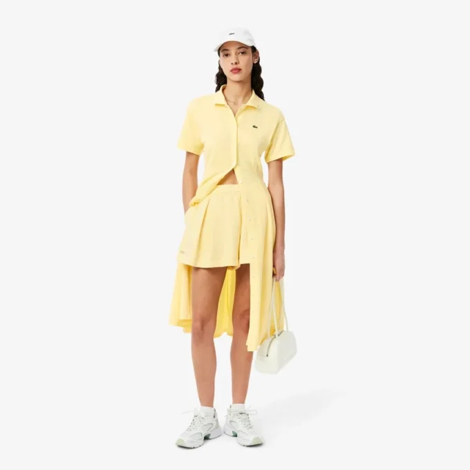 Vestido polo mini acampanado de mujer