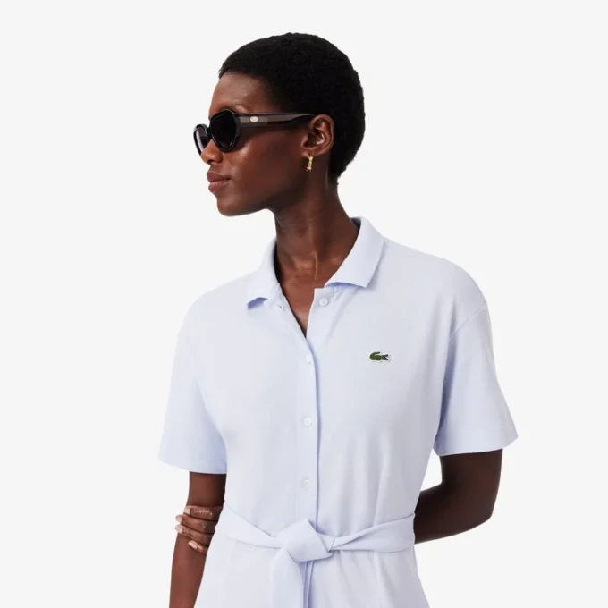 Vestido polo mini acampanado de mujer
