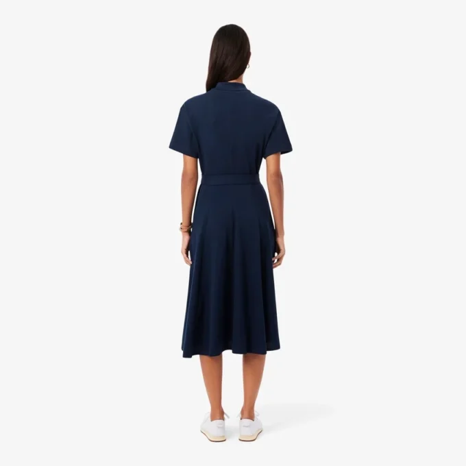 Vestido polo mini acampanado de mujer
