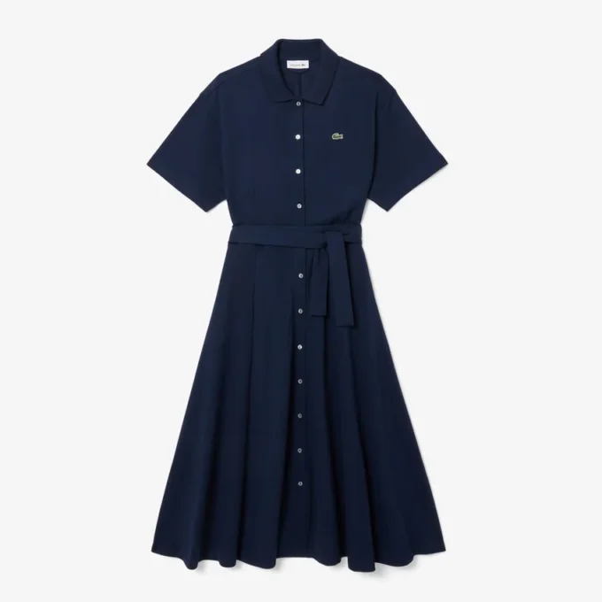Vestido polo mini acampanado de mujer