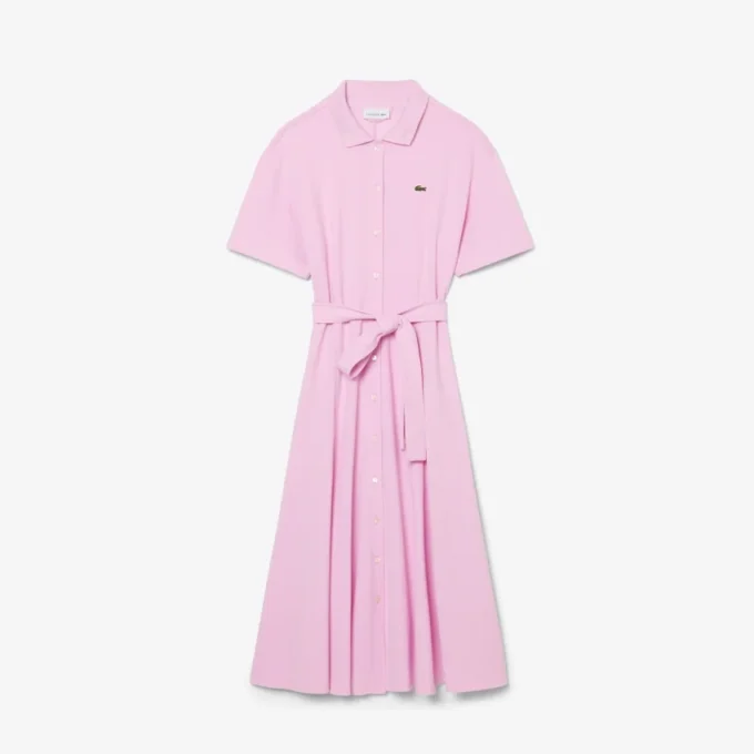 Vestido polo mini acampanado de mujer