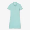 Vestido polo mini de piqué elástico de corte ajustado para mujer