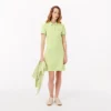Vestido polo mini de piqué elástico de corte ajustado para mujer