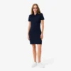 Vestido polo mini de piqué elástico de corte ajustado para mujer