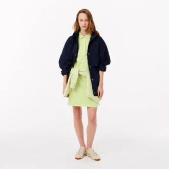 Vestido polo mini de piqué elástico de corte ajustado para mujer