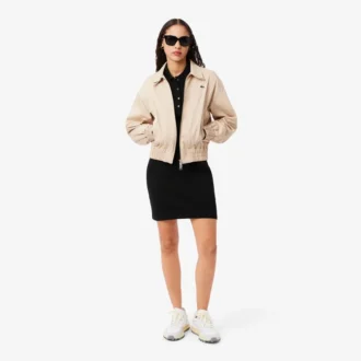 Vestido polo mini de piqué elástico de corte ajustado para mujer