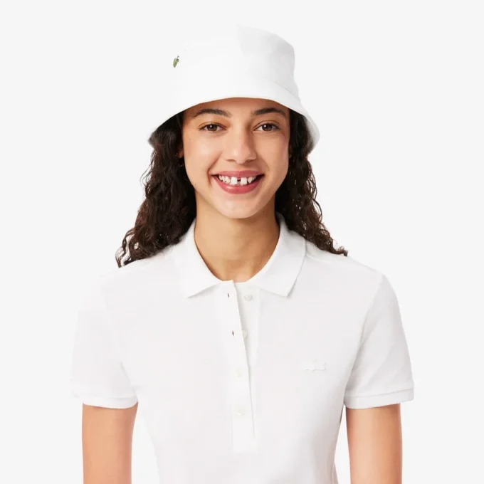 Vestido polo mini de piqué elástico de corte ajustado para mujer