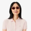 Vestido polo mini de piqué elástico de corte ajustado para mujer