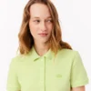 Vestido polo mini de piqué elástico de corte ajustado para mujer