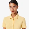 Vestido polo mini de piqué elástico de corte ajustado para mujer